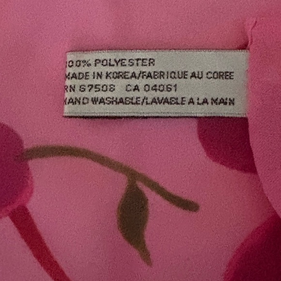 Cherry Print Pink Scarf - Picture 4 of 4